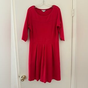 BODEN Libby Ponte fit and flare red dress size 12R Holiday